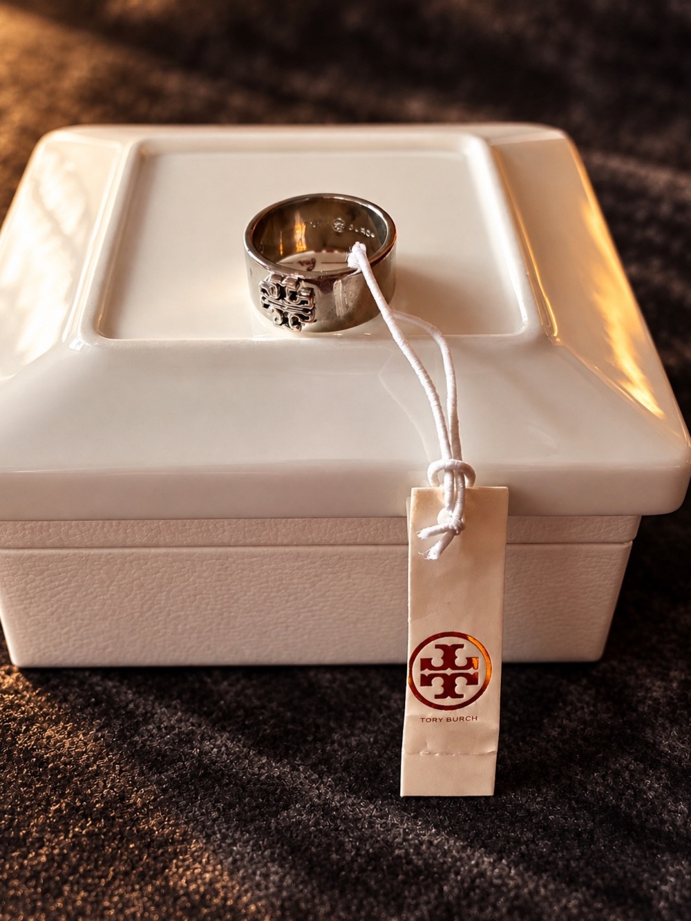 Tory Burch Britten Silver Band size 7 - Picture 4 of 5